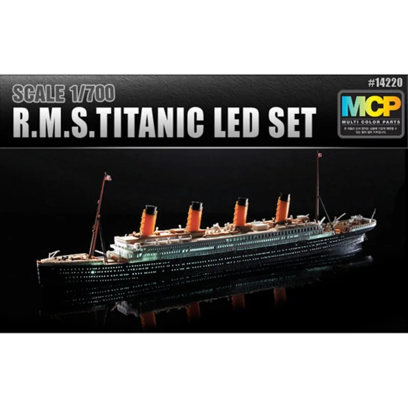 Academy RMS Titanic + LED SetUpper Pont Et Cabine éclairage EffectMCP (Multicolore Parts) LED Unit.Display Stand Avec Holder.Requires Ba – Image 3