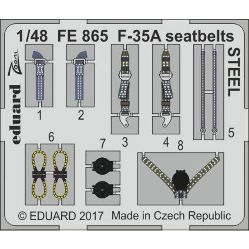 Eduard Ceintures De Sécurité Lockheed F-35A Lightning II ACIER (conçu Pour être Utilisé Avec Les Kits Meng Model)