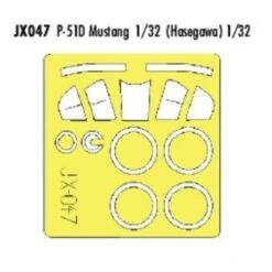 Eduard North American P-51D Mustang (pour Maquettes Hasegawa) (fait à Partir De Bande Jaune De Kabuki Japonais)