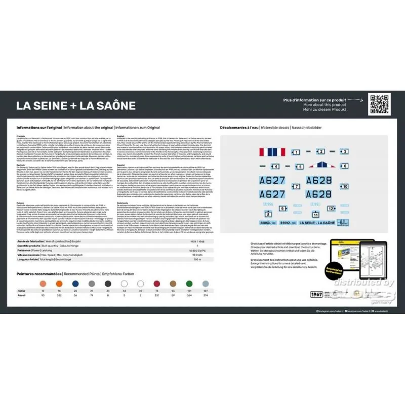 Heller Maquette Bateau STARTER KIT (Kit De Démarrage) LA SEINE + LA SAONE TWINSET – Image 4