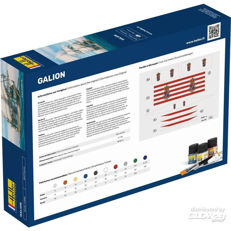 Heller Maquette Bateau STARTER KIT (Kit De Démarrage) Galion – Image 2