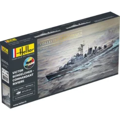 Heller Maquette Bateau STARTER KIT (Kit De Démarrage) VICTOR SCHOELCHER - COMMANDANT RIVIERE