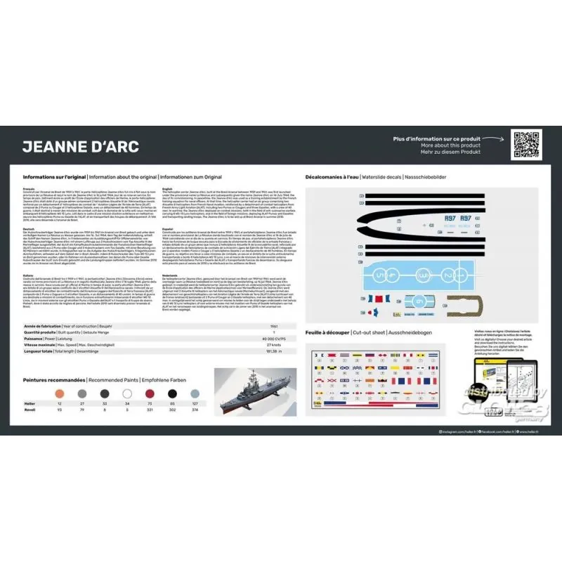 Heller Maquette Bateau STARTER KIT (Kit De Démarrage) Jeanne D'Arc – Image 4