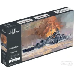 Heller Maquette Bateau TWINSET Bismarck + Tirpitz