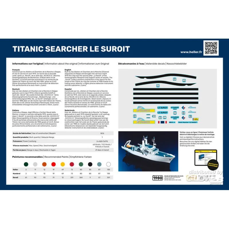 Heller Maquette Bateau STARTER KIT (Kit De Démarrage) Titanic Searcher Le Suroit – Image 4