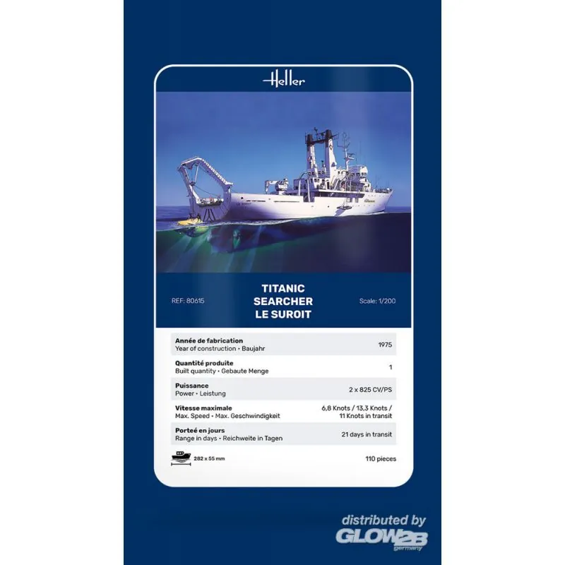 Heller Maquette Bateau STARTER KIT (Kit De Démarrage) Titanic Searcher Le Suroit – Image 6