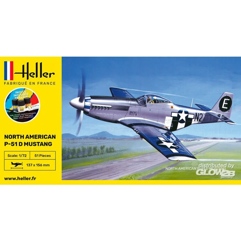 Heller Maquette Avion STARTER KIT (Kit De Démarrage) P-51 Mustang – Image 3