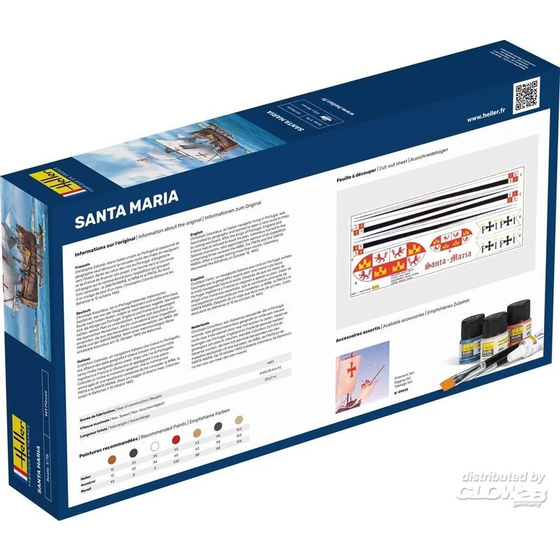 Heller Maquette Bateau STARTER KIT (Kit De Démarrage) SANTA MARIA – Image 2