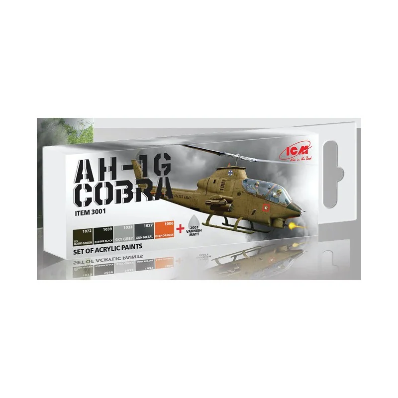 Kit De Peinture Acrylique Pour Hélicoptère D'attaque Américain ICM Bell AH-1G Cobra (conçu Pour être Utilisé Avec Les Kits ICM) – Image 3