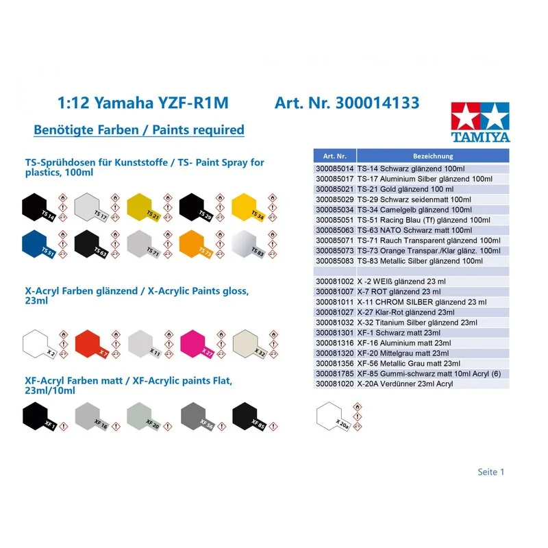 Tamiya Maquette Yamaha YZF-R1M – Image 12