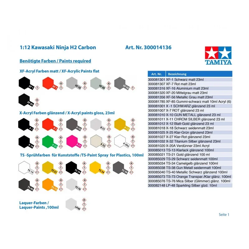 Tamiya Maquette Kawasaki Ninja H2 Carbon – Image 4