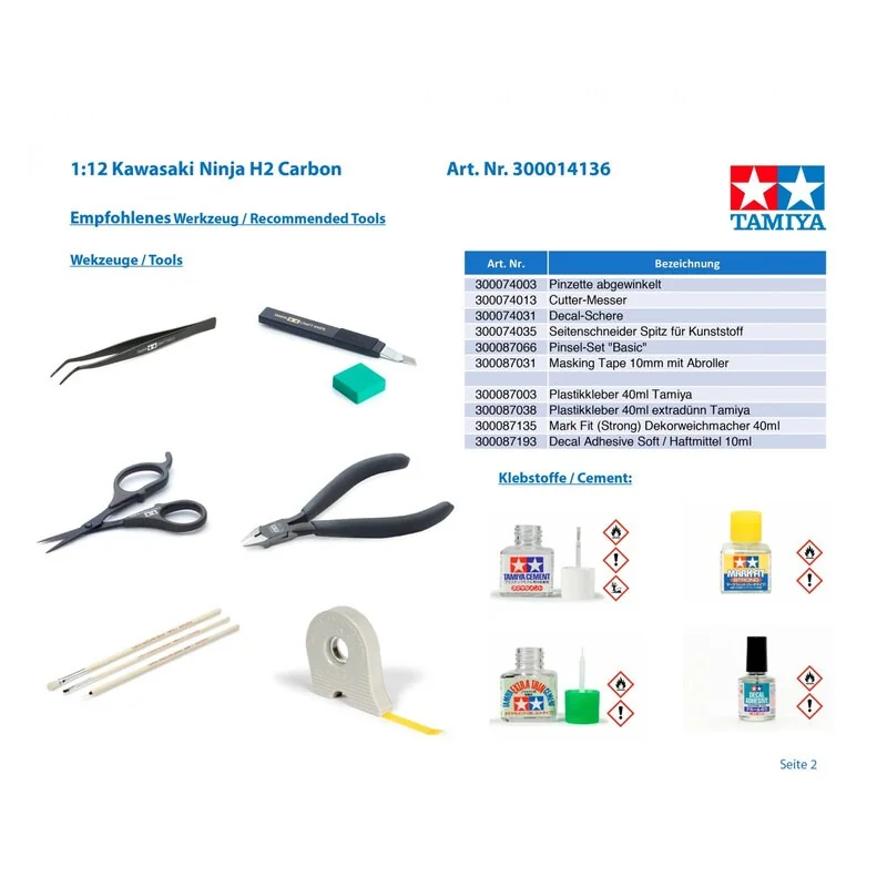 Tamiya Maquette Kawasaki Ninja H2 Carbon – Image 5