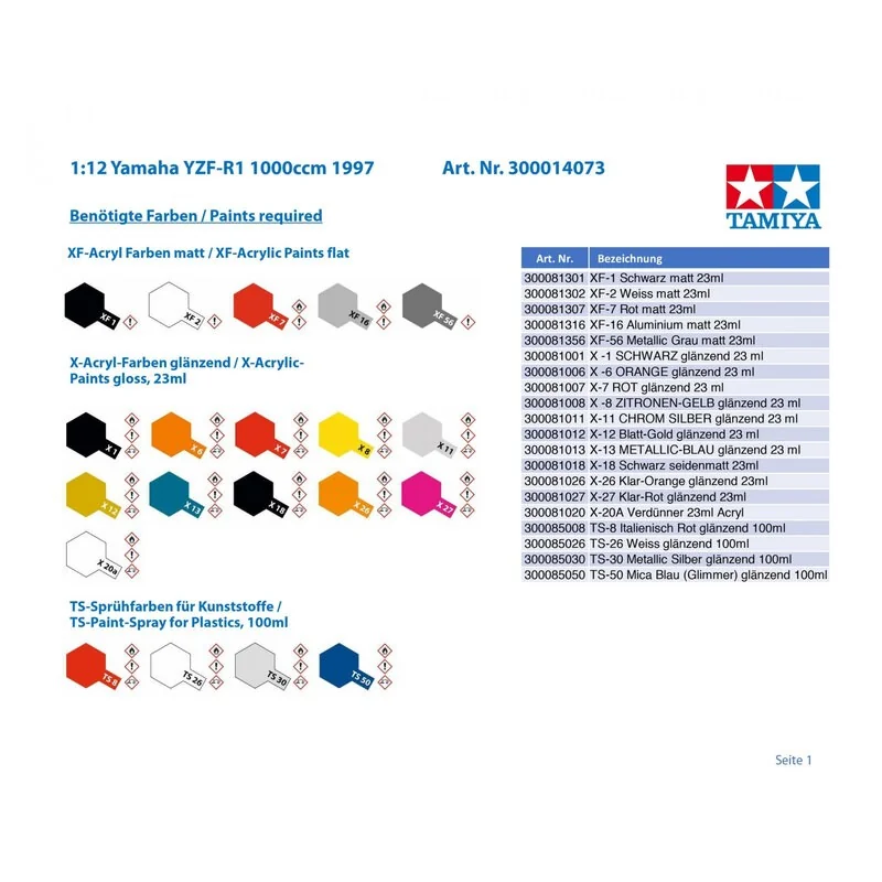 Tamiya Maquette Yamaha YZF-R1 – Image 2